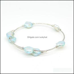 Perlé de haute qualité usine directe fleur d'eau douce perles bracelet fait à la main réglable bracelet charmes femmes cadeau livraison directe juif Otabr