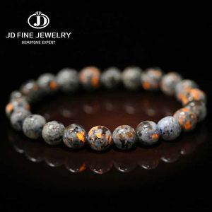 Beaded JD Bracelet de perles en pierre de flamme naturelle hommes femmes puissant Chakra Yooperlite pierre de feu énergie méditation Fengshui Bracelet bijoux YQ240226