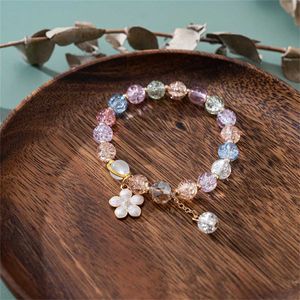 Bracelet pendentif de fleur de perle colorée colorée coréenne pour femmes Bohemian Sakura Bijoux de fête de mariage1