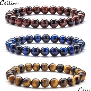 Beaded Lava Stone Yoga Diffuser Bracelet - Verstelbare Streng voor Mannen Vrouwen Gevlochten Bangle met Healing Nce Drop Delivery Sieraden Brac Dhsfp