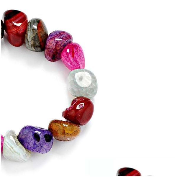 Per perlé Bracelets d'améthyste Jasper Agate Random Irregar 7 Chakra Cristaux de guéris