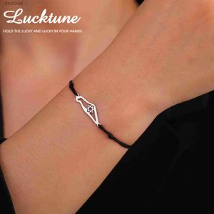 Con cuentas Lucktune Estrella de David Israel Mapa Charm Cuerda Pulsera Acero inoxidable Geografía Esquema Colgante Pulsera Mujer Joyería Regalo NewL24213