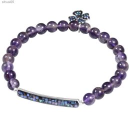 Bracelet porte-bonheur trèfle à quatre feuilles, perles en pierre de cristal de guérison, breloques en coquillage d'ormeau Reiki, bijoux pour femmes YQ240226