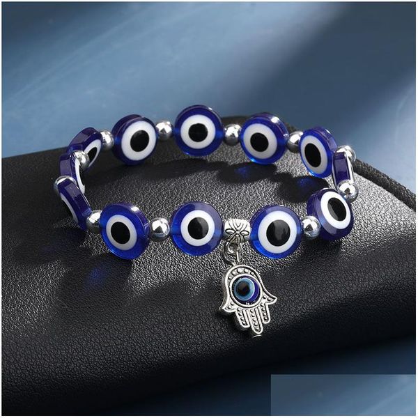 Perlé Chanceux Main Mauvais Oeil Bleu Strand Bracelets De Charme Bracelets Perles Pseras Turques Pour Femmes Bijoux En Gros Drop Livrer Dhgarden Dhpwo