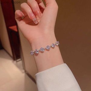 Kralen luxe glanzende zilveren kleur verstelbare kristallen zirkoonarmband voor vrouwen 2024 Nieuwe mode platina platinum bracelet sieraden cadeau