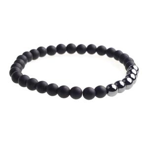 Bracelet Magnétique Perlé Agate Noire Mâle Et Femelle Ual Soulagement De L'anxiété Aura Cure Mode Pop Drop Livraison Bijoux Bracelets Dhh1M