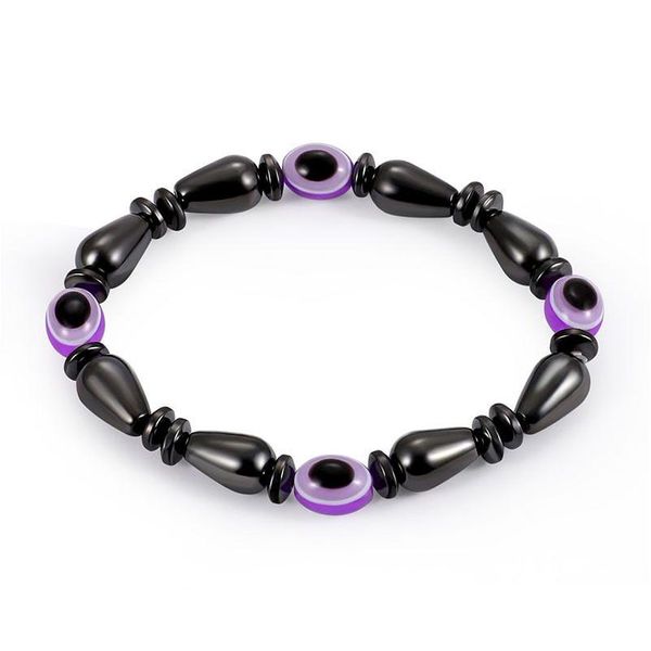 Perlé énergie magnétique mauvais œil couple brins bracelet pour hommes femmes puissance saine pierre biliaire noire chaînes perlées bracelet bijoux goutte Dhyhx