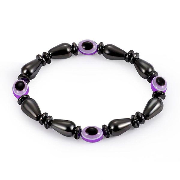 Perlé Énergie Magnétique Mauvais Œil Couple Brins Bracelet Pour Hommes Femmes Puissance Saine Noir Gallstone Chaînes Bracelet Bijoux Drop Deliver Dhyt6