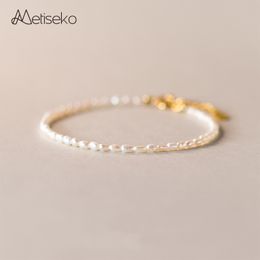 Beaded Metiseko Mini Natural Pearl Bracelet 925 Sterling Silver Chain Taly Freshwater Pearl armband Sweet Elegant voor meisjes en vrouwen 230425