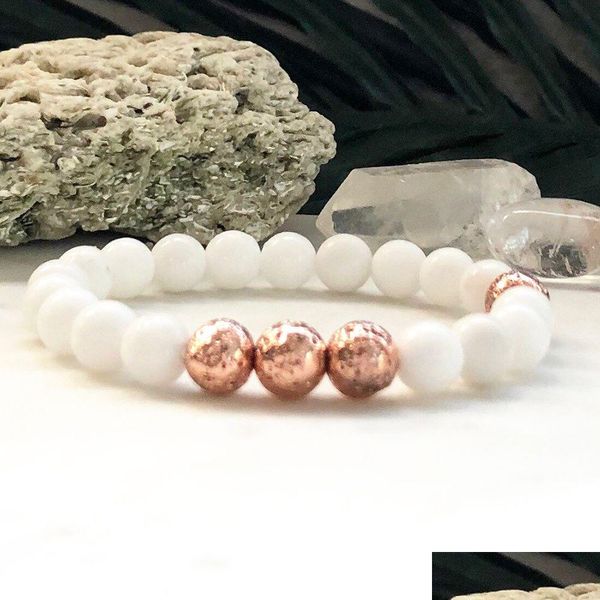 Con cuentas MG0888 Golded Lave para mujer Shell Pulsera de cuentas Amor Energía Corona Chakra Piedra preciosa Tierra Gota Entrega Joyería Bracel Dhgarden Dhphp