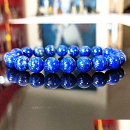 Perlé Mg1148 Nouveau design 10 mm Bracelet de perles de lapis-lazi naturel pour hommes pierres précieuses énergie livraison bijoux bracelets Dhgarden Dhvng