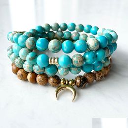 Perlé Mg1408 6 mm Image Jasper 108 Mala Bracelet Nouveau Design Femmes Regalite Gemstone Energy Drop Livraison Bijoux Bracelet Dhgarden Dhrvy