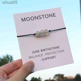 Pulsera de piedra lunar con cuentas Cristal de piedra lunar Pulsera de piedra de nacimiento de junio Joyería de piedra lunar Mujeres Hombres Piedra de nacimiento de junio Regalo de cumpleaños YQ240226