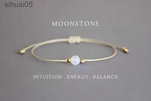 Bracelet en cristal de pierre de lune perlée pour femmes, bracelet de guérison et de protection en pierre de lune arc-en-ciel, YQ240226