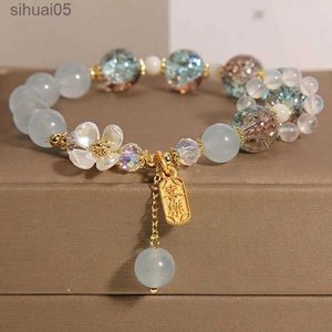 Perlé calcédoine naturelle pop-corn cristal Bracelets mode femmes fleur pendentif perle chaîne Bracelet anniversaire fête de mariage bijoux YQ240226