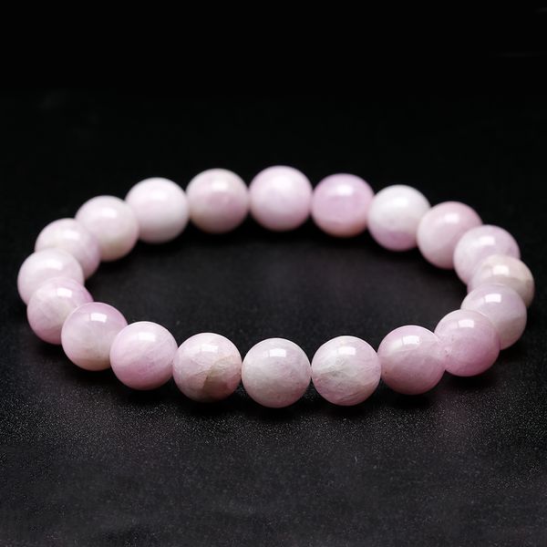 Perlé Naturel Kunzite Pierre Perles Bracelet Élastique Femmes Stretch Bracelet Lavande Couleur Guérison Gemmes Pour Fille Cadeaux Bijoux 221020