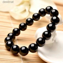 Bracelet en perles d'obsidienne naturelle perlée, bijou favorisant la Circulation sanguine du sommeil, hommes sains, femmes, Couples, accessoires de bijoux, L24213