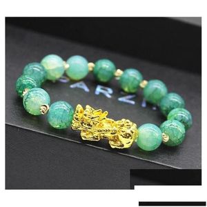 Perlé Pierre Naturelle Agate Perles Brins Bracelet Chinois Pixiu Chanceux Brave Troops Charmes Feng Shui Bijoux Pour Femmes Drop Livraison Dhsnn