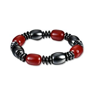 Pulseras de cálculos biliares negros de piedra natural con cuentas Pulsera de salud de hematita magnética para mujeres Hombres Granos de cristal Joyería Entrega de gota Dh6Hy