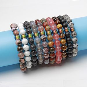 Kralen natuursteen veranderende stemming kralen armband strengen tijger oog turquoise armbanden temperatuur mode sieraden drop levering dh7t5