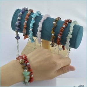 Kralen natuursteen chip armband chakra kristal genezende edelsteen stretch armbanden tuimelen gepolijste stenen mode sieraden voor wom dh9u7