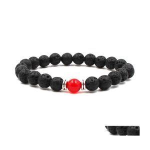 Kralen kettingen zwarte lava rock 8mm kralen chakra voor mannen vrouwen sieraden reiki gebedssteen yoga armband drop levering hangers dahaxy