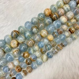 Colliers de perles bleu argentine Calcite pierre naturelle pierres précieuses bricolage perles en vrac pour la fabrication de bijoux brin 15 