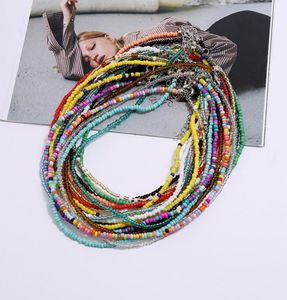 Colliers de perles bijoux bohème pendentifs de mode faits à la main perles de riz colorées femme 18 couleurs 40 cm 7 cm 50pcslot2765954