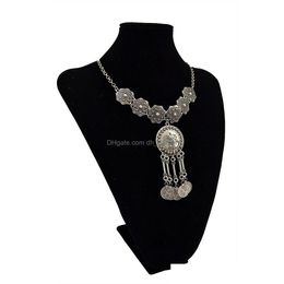 Colliers de perles Style Boho avec pendentif pièce de monnaie gland ras du cou grand collier Sier déclaration pour les femmes livraison directe bijoux stylo Dhgarden Dhwj5