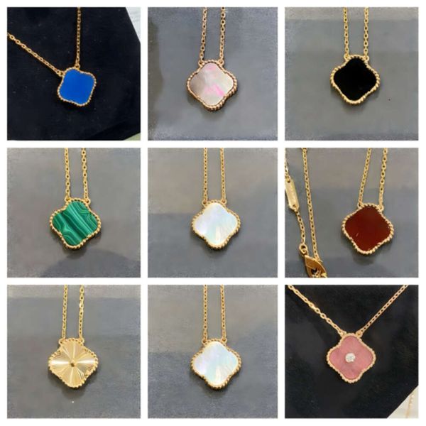 Collares de cuentas Collar de hierba de cuatro hojas clásico del diseñador Oro rosa de 18 quilates Colgante de clavícula versátil para mujer afortunada