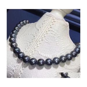 Colliers De Perles De Mode Femmes Véritable 89Mm Tahiti Noir Collier De Perles Naturelles 18 255 W2 Drop Delivery Bijoux Pendentifs Dh9Xh