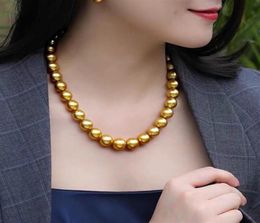 Colliers de perles Gold Perles Collier Perfect Circle 814 mm ÉNORME LUXE PERL HIGHEND Party Gift301F4286371