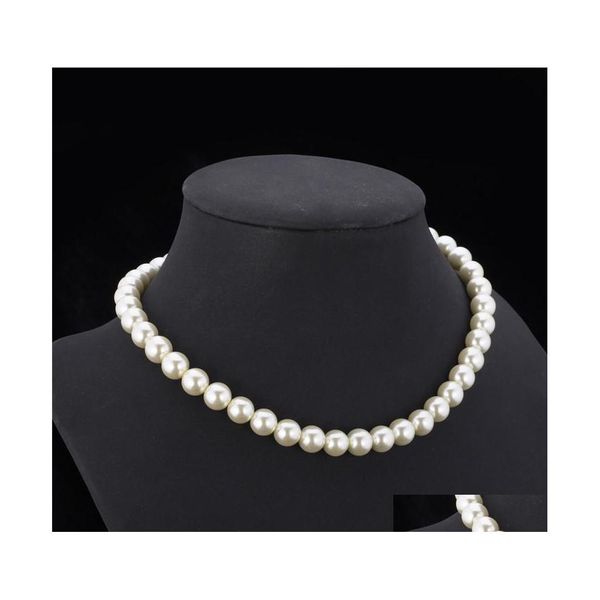 Colliers De Perles Collier De Perles Synthétiques De Haute Qualité Pour Les Femmes À La Mode Redimensionnable De Luxe Blanc / Noir 600 K2 Drop Delivery Jewelry Pen Dhrko