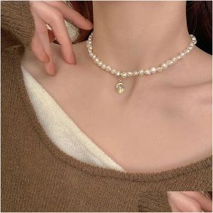 Colliers en perles Jacoso Baroque Pearls Collier Collier Collier pour femmes Luxury Luxury Femme Elegant Korea Fashion Accessories Fashion Cadeaux PA OT5NV