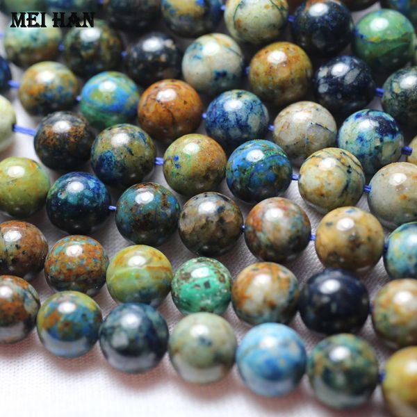 Colliers de perles Meihan 1 brin 6mm 8mm phénix naturel Chrysocolla lapis lazuli perles rondes lisses en vrac pour la conception de bijoux bricolage 230306