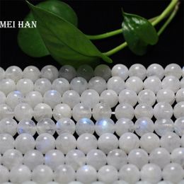 Colliers de perles Meihan 1 brin naturel AAA 8mm 10mm arc-en-ciel pierre de lune perles rondes lisses pour la fabrication de bijoux conception bricolage 230320