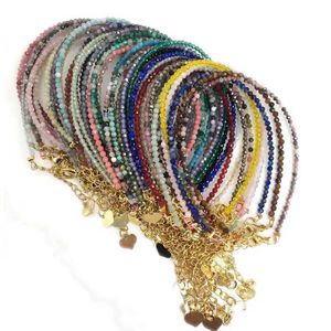 Colliers de perles Crystal Agate Lapis Lazuli Collier de perle adapté aux femmes Gold Womens Short Kravik Chian Collier Bijoux D240514