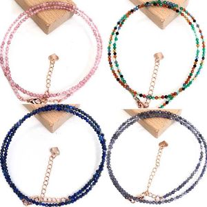 Colliers de perles simplicité naturelle Perles de gemmes Bracelet Bracelet Naturel Stone Natural Chaîne Crystal Jewelry Yoga Fabriqué à la main D240514