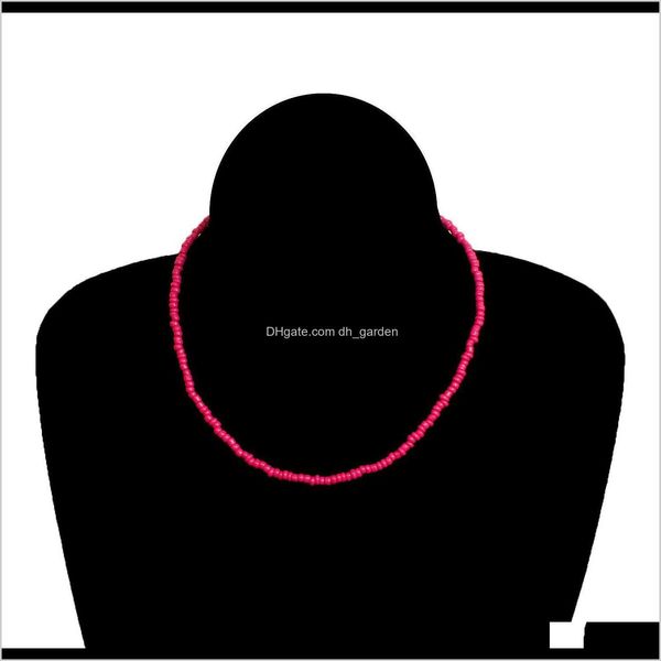 Colliers de perles Pendentifs Drop Delivery 2021 Cristal Fin Long Coupe Élastique Facettes Perles De Verre Étiré Bracelet Bijoux Court Solide Colo