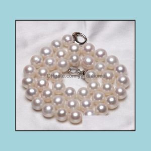 Colliers de perles pendentifs bijoux 10-11mm blanc mer du Sud collier de perles naturelles 18 pouces S925 Sier Bx-3320 livraison directe 2021 2Znpx