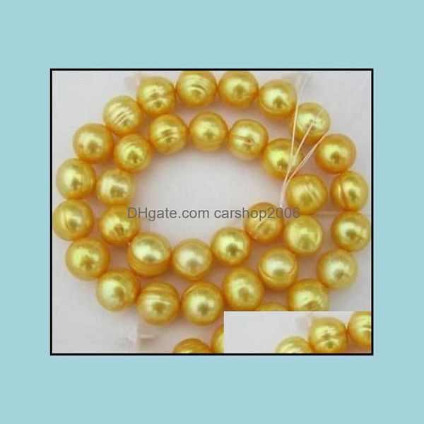 Colliers de perles Pendentifs Bijoux 11-12Mm Collier de perles baroques dorées de la mer du Sud naturelle 18 pouces 14K Gold Aessories Drop Delivery 2021 Lw