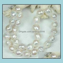 Colliers de perles pendentifs bijoux 11-1M collier de perles naturelles blanches baroques 18 pouces tour de cou de mariée livraison directe 2021 Ioela