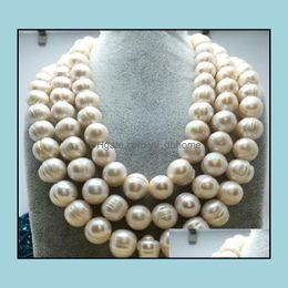 Colliers de perles Pendentifs Bijoux 12-1M Collier de perles blanches naturelles baroques 54 pouces 925 Fermoir en argent Cadeau pour femmes Livraison directe 2021 Ks0Zj