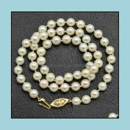 Colliers de perles pendentifs bijoux 8-9Mm collier de perles naturelles blanches 18 pouces cadeau pour femme livraison directe de mariée 2021 Xgsea