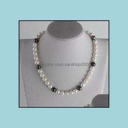 Collares con cuentas Colgantes Joyería 9-10 mm Blanco Negro Color mezclado Mar del Sur Collar de perlas naturales 18 pulgadas S925 Sier Drop Entrega 2021 Xis