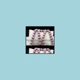 Colliers De Perles Pendentifs Bijoux 9-10Mm Naturel Mer Du Sud Violet Perle Collier 18 Pouces S925 Sier Aessories Drop Delivery 2021 Iyx60