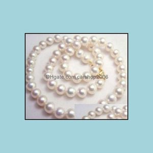Colliers de perles Pendentifs Bijoux 9-10 mm Naturel Blanc Collier de perles des mers du Sud 20 pouces 14K Gold Aessories Drop Livraison 2021 Ja5IV