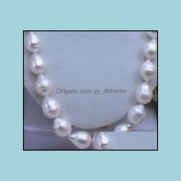 Colliers de perles Pendentifs Bijoux Collier baroque 11-1M Perle blanche de la mer du Sud 18 pouces Fermoir en or 14 carats Drop Delivery 2021 4Wten