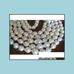 Colliers de perles Pendentifs Bijoux Classique 11-1M Mer du Sud Collier de perles blanches baroques 38 pouces Fermoir en or 14 carats Drop Livraison 2021 Qw78I