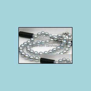 Colliers de perles pendentifs bijoux en gros Liang Li parfait rond 10-11Mm mer du sud Sier gris collier de perles 18 pouces S925 fermoir goutte livraison